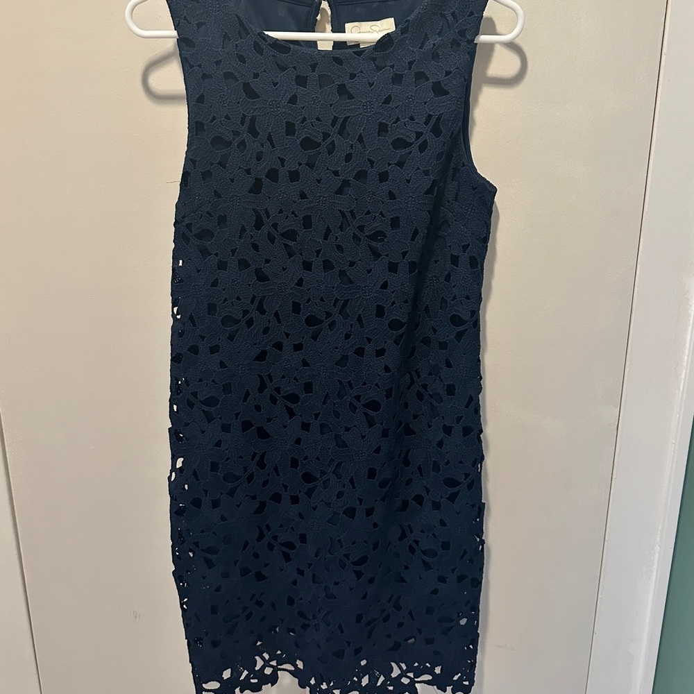 Jessica Simpson Midnight Blue Lace Midi Dress